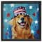 16" x 16" Patriotic Golden Retriever Framed Print